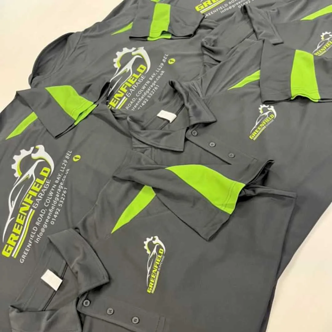 Branded polo shirts with company logo for teams — polo shirt printing Farnborough