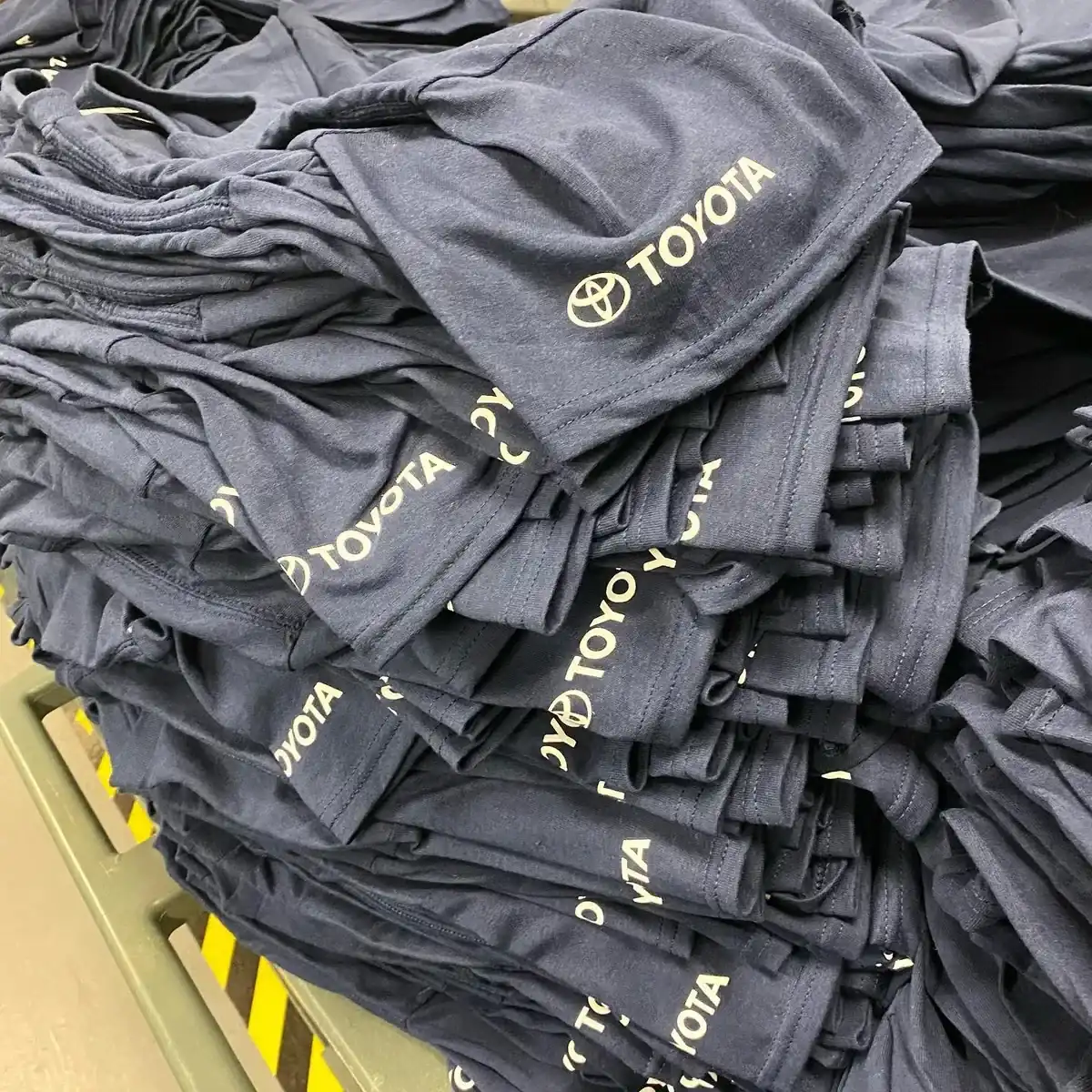 Bulk workwear t-shirt order with company logos — workwear printing Farnborough